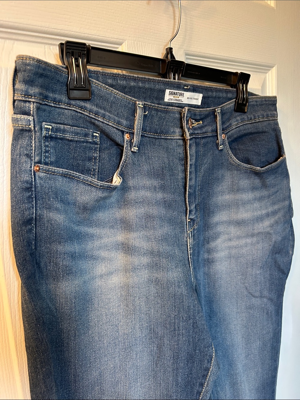 Signature gold Levi’s mod rise straight leg denim jeans W33 - Picture 4 of 14